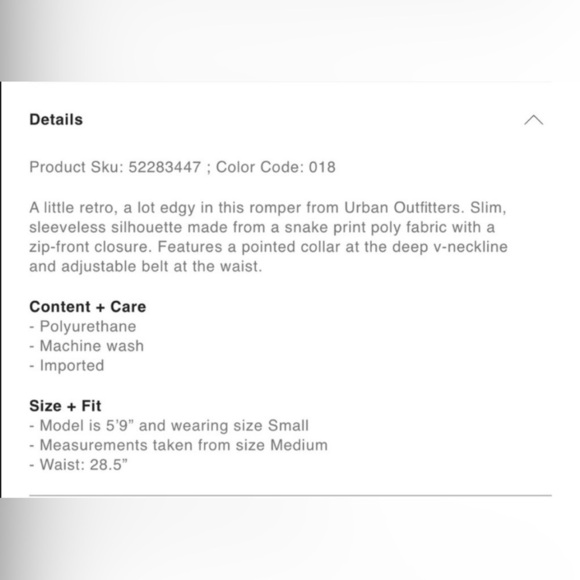 NWT Urban Outfitters Viper Snakeskin Romper SZ small - Picture 3 of 9